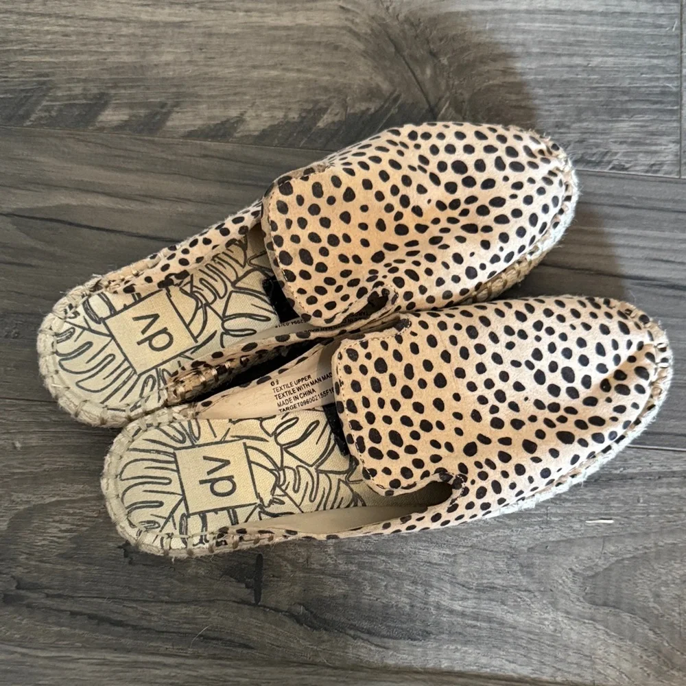 DV by Dolce Vita Spotted Tan and Black Espadrilles